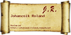 Johancsik Roland névjegykártya