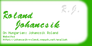 roland johancsik business card